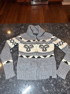 Aritzia TNA 100% Wool Cowichan Full Zip Sweater Jacket
